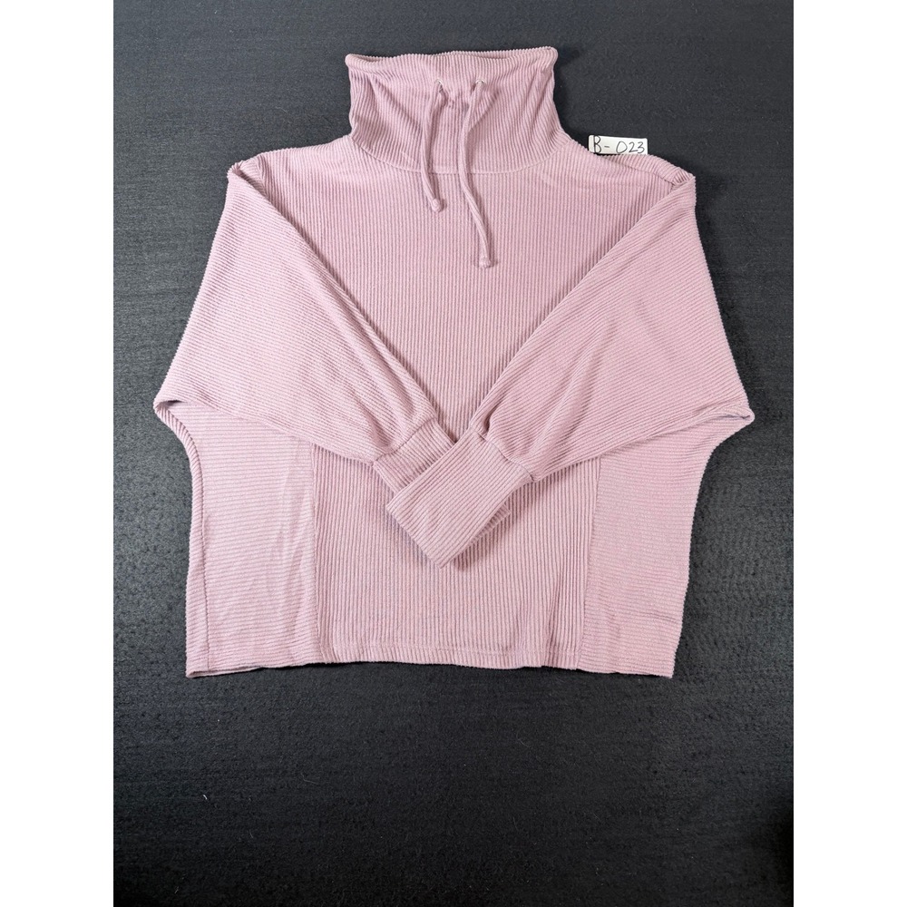 Simply Vera Vera Wang Elderberry Purple Ribbed Funnel Neck Dolman Top M